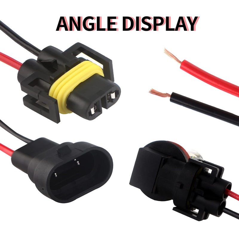 GLL H8 H11 880 881 Male Socket Adapter Connector Wiring Harness&Female Adapter Wiring Harness Sockets Wire Compatible with Headlights or Fog Lights 2Set - Image 3